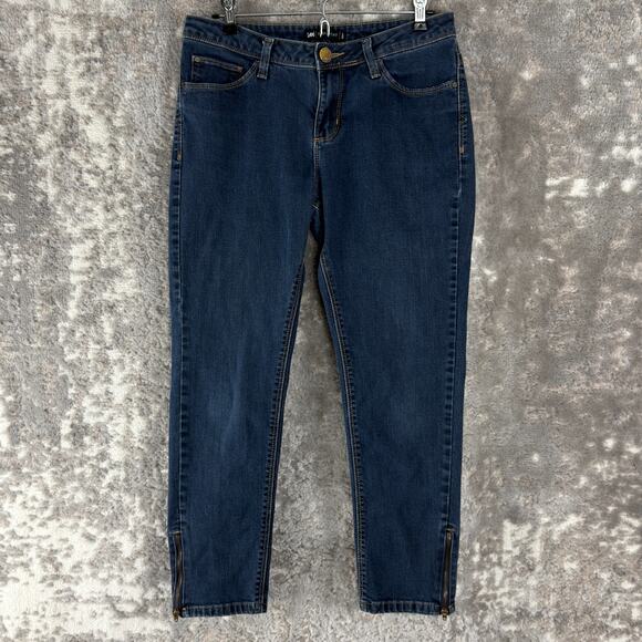 Lee Petite Size 4P Perfect Fit Denim Casual Zipper Ankle Jeans Blue Pants Button - Picture 1 of 11